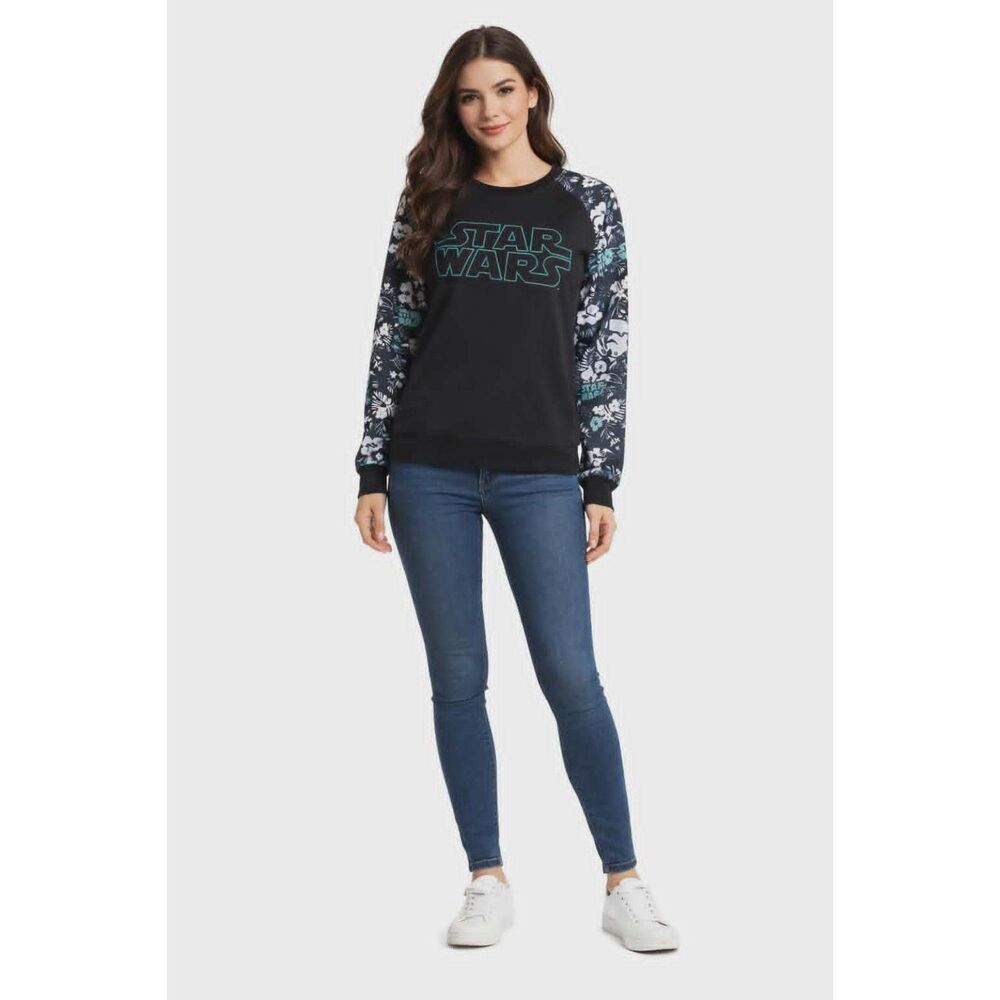 Star Wars Sweatshirt Floral Shirt Pullover Top Women's WOMAN'S Size Small